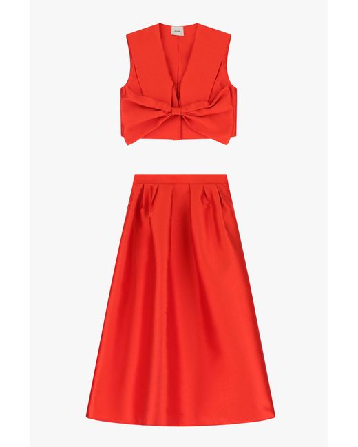 Completo Con Gonna E Top Con Fiocco di Dixie in Red