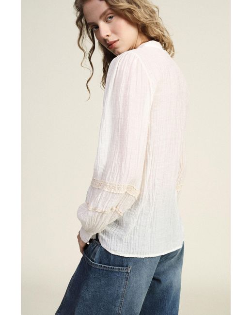 Camicia Con Maniche Lunghe E Inserti di Dixie in White