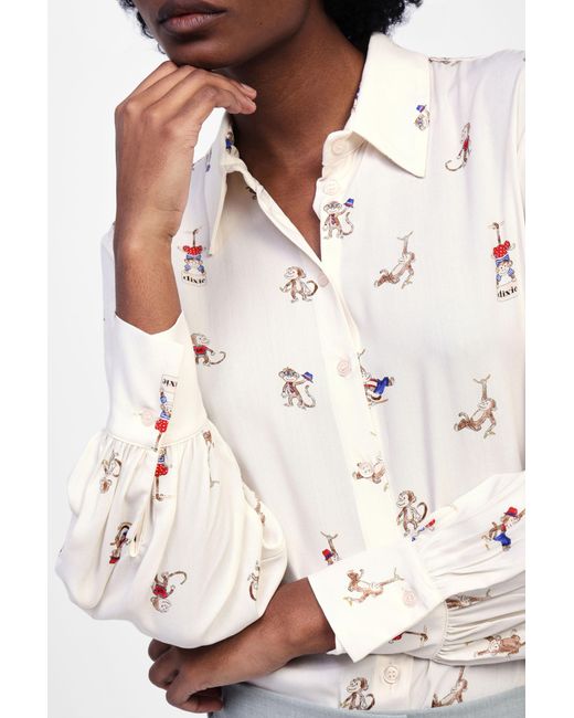 Camicia Stampata Colletto Classico di Dixie in White