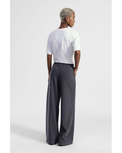 Trousers Palazzo Vita Alta Con Tasche Laterali di Dixie in Gray