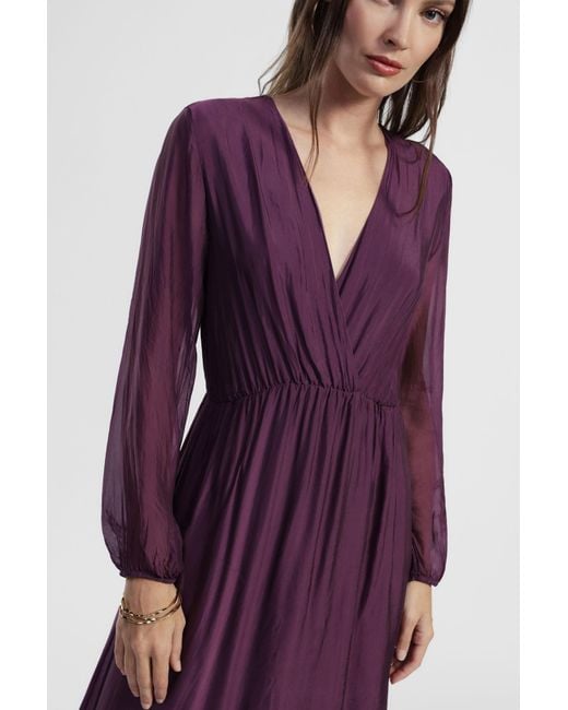 Robe Longue À Manches Longues Et Col En V Dixie en coloris Purple