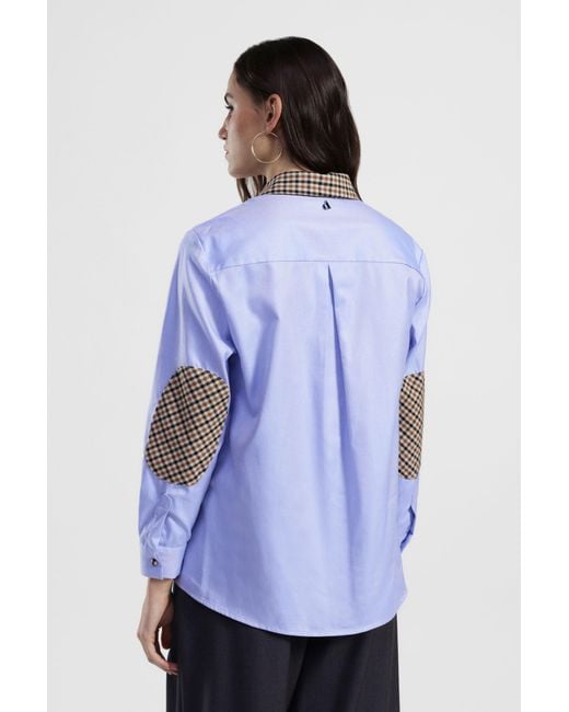 Camicia Con Colletto E Toppe A Quadri di Dixie in Purple