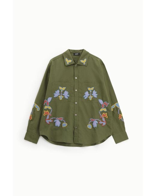 Veste Ample À Broderies Florales Et Poches Dixie en coloris Green