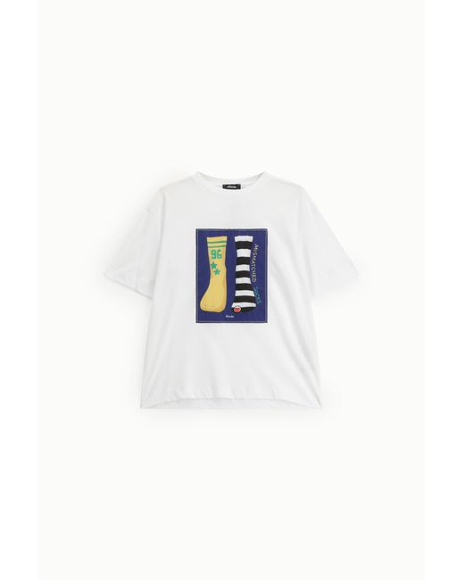 T-Shirt À Motif Chaussettes Coupe Droite Dixie en coloris Blue