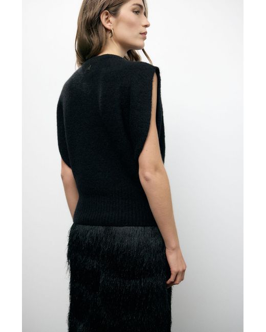 Pull Sans Manches Col Rond Coupe Ample Dixie en coloris Black