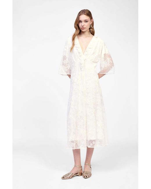 Robe Midi Avec Manches Transparentes Dixie en coloris White