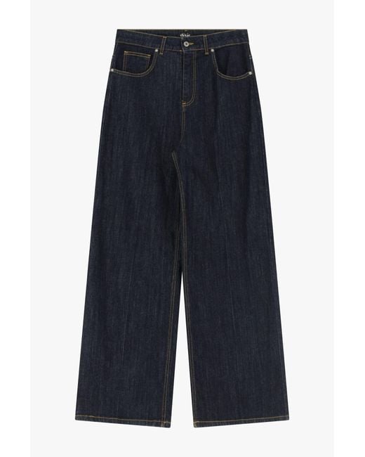 Jeans A Gamba Larga Vita Alta di Dixie in Blue