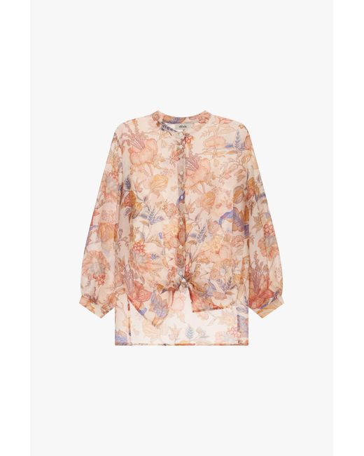 Chemise À Motif Fleuri Nœud Devant Dixie en coloris Pink