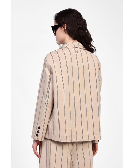 Blazer A Righe Con Doppio Petto di Dixie in Natural