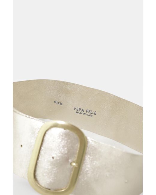Cintura Con Fibbia Ovale Lucida di Dixie in White