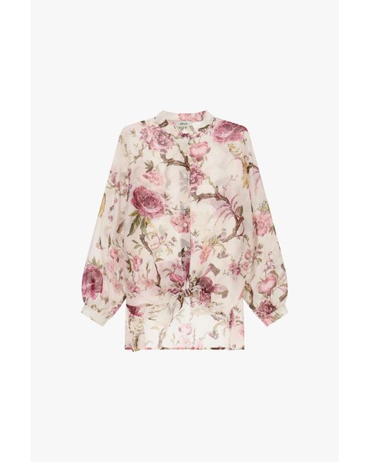 Chemise À Motif Fleuri Avec Nœud Devant Manches Longues Dixie en coloris Pink