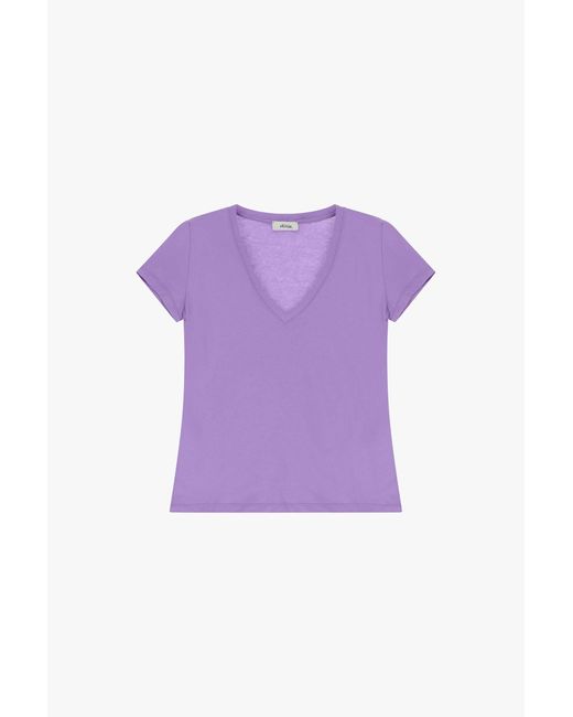 T-Shirt À Col V Et Manches Courtes Dixie en coloris Purple