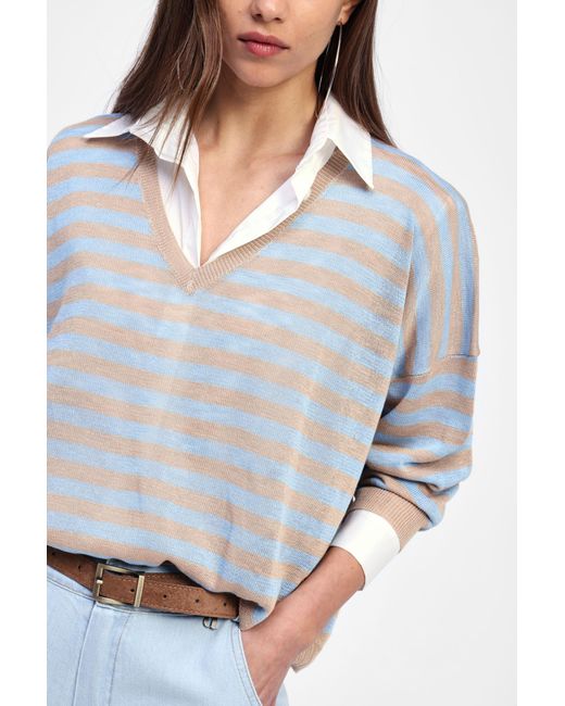 Maglione A Righe Maniche Lunghe di Dixie in Gray