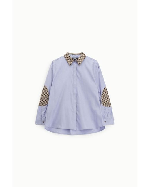 Camicia Con Colletto E Toppe A Quadri di Dixie in Purple