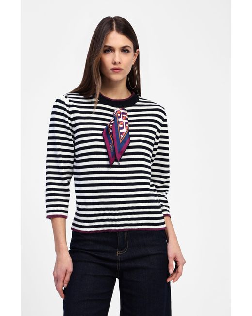 Maglione A Righe Con Scollo Rotondo di Dixie in Multicolor
