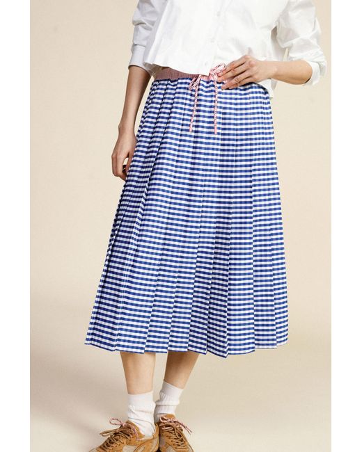 Jupe Midi Taille Haute À Plis Et Cordon Dixie en coloris Blue