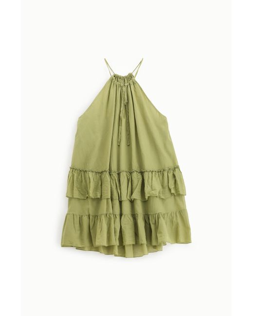 Abito Corto Con Balze E Spalline di Dixie in Green