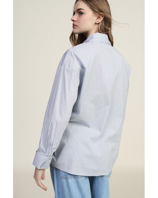 Chemise Rayée À Col Classique Et Fermeture Asymétrique Dixie en coloris Blue