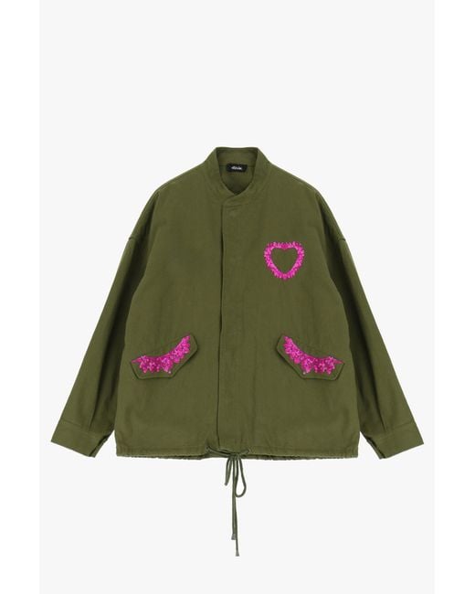 Giacca Camicia Con Dettagli Unici di Dixie in Green