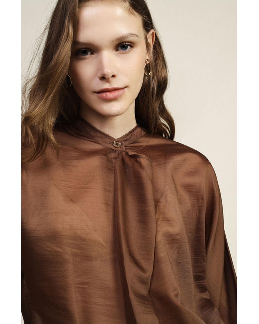 Chemise Manches Longues À Pli Asymétrique Dixie en coloris Brown