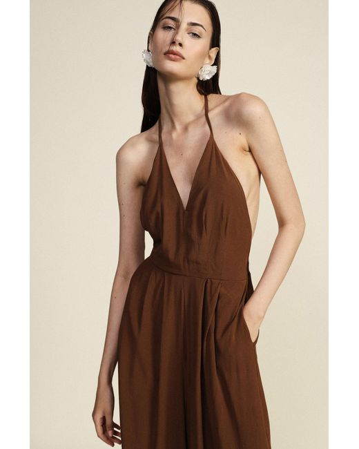 Combinaison Ample À Col Halter Et Bas Élastiqué Dixie en coloris Brown
