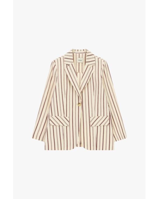 Blazer Rayé Avec Poches Frontales Et Fermeture À Boutons Dixie en coloris Natural