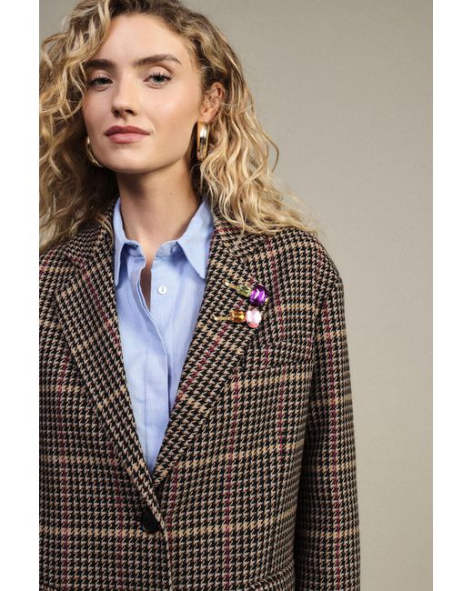 Blazer À Carreaux Avec Poches Plaquées Et Boutons Dixie en coloris Brown