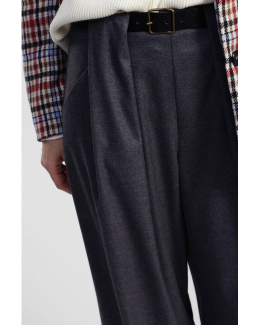 Pantaloni Palazzo Vita Alta Con Cintura di Dixie in Natural