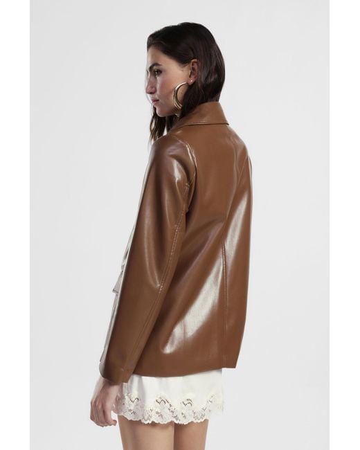 Blazer Regular Fit Con Tasche A Patta di Dixie in Brown