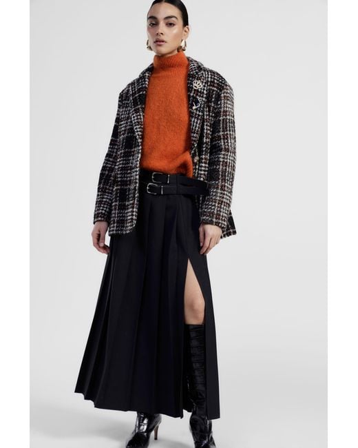 Jupe Longue Plissée À Double Ceinture Dixie en coloris Black