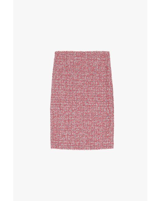 Gonna Midi Effetto Tweed di Dixie in Pink