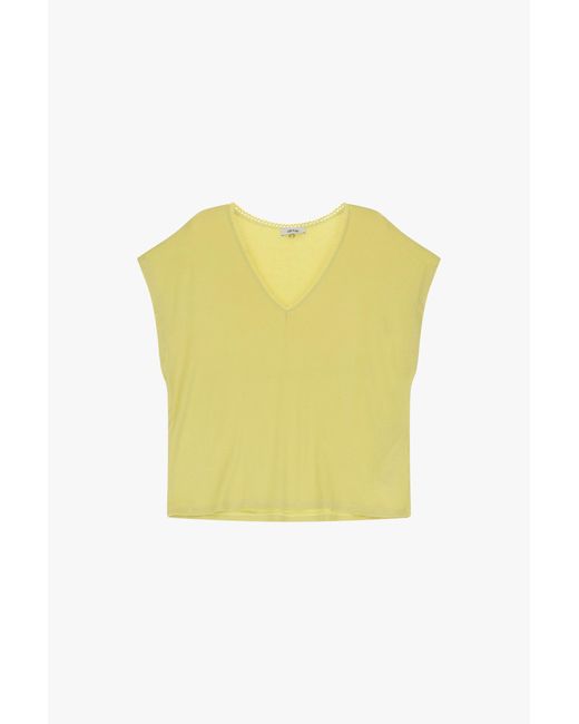 T-Shirt À Col V Et Manches Courtes Dixie en coloris Yellow