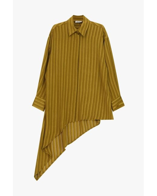 Chemise Longue À Rayures Ourlet Asymétrique Dixie en coloris Green