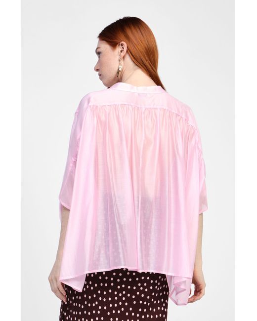 Camicia Ampia Con Bottoni Centrali di Dixie in Red