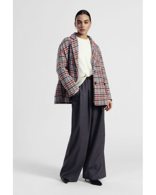 Pantaloni Palazzo Vita Alta Con Cintura di Dixie in Natural