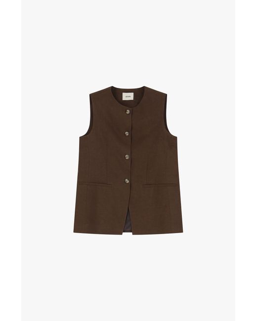 Gilet Con Abbottonatura E Tasche di Dixie in Brown