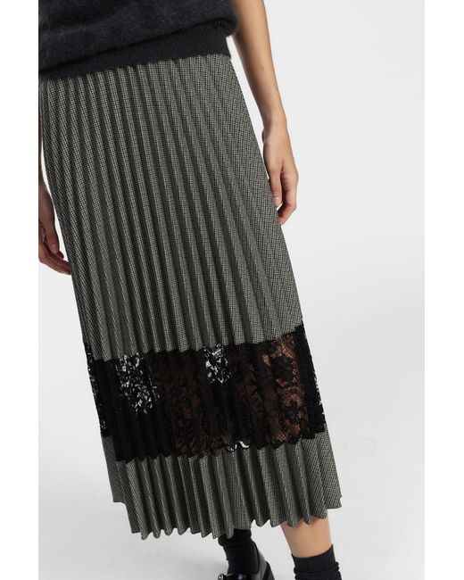 Jupe Midi Plissée Avec Bande De Dentelle Dixie en coloris Green