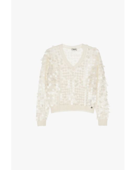 Maglione Con Paillettes A Maniche Lunghe di Dixie in White