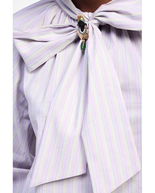 Camicia A Righe Con Nodo Decorativo di Dixie in Multicolor