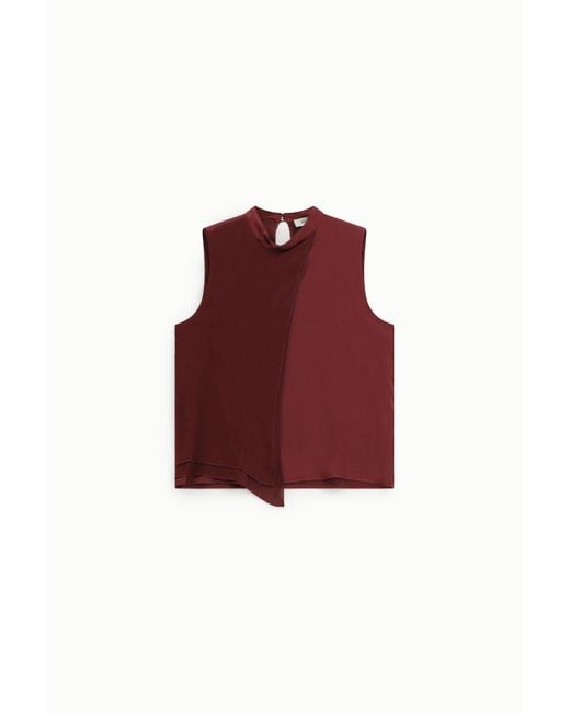 Top Smanicato Colorblock Con Collo Alto di Dixie in Red
