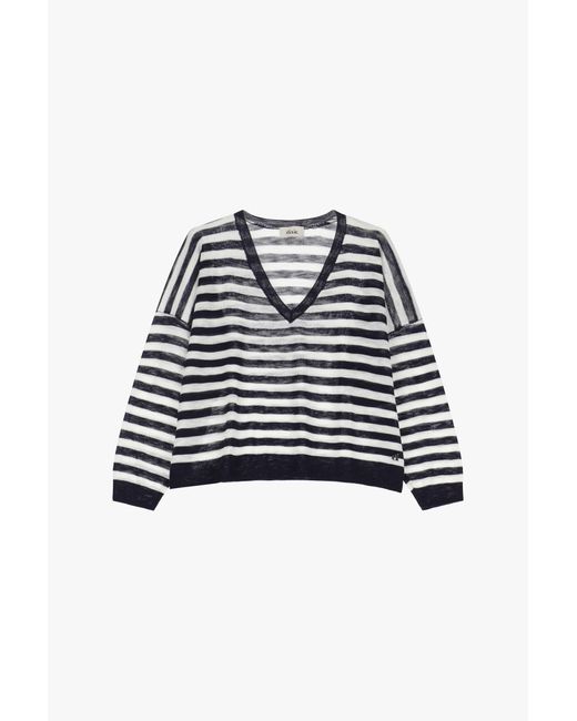Maglione A Righe Maniche Lunghe di Dixie in Blue