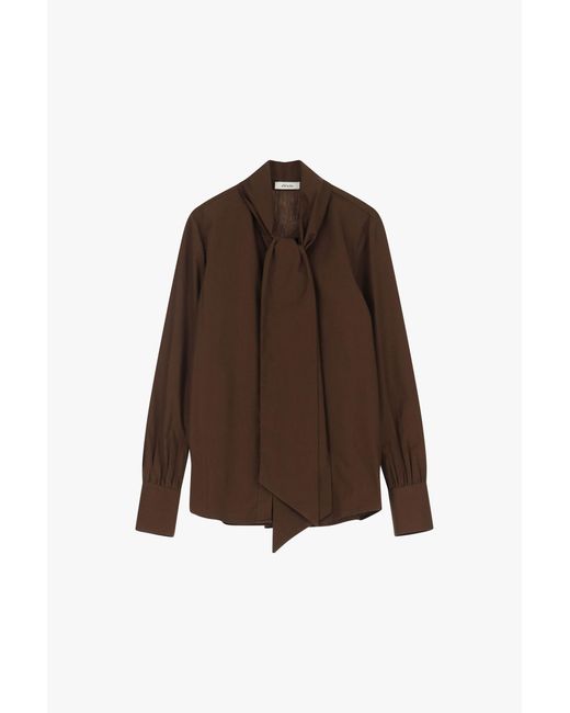 Camicia Con Fiocco E Maniche Lunghe di Dixie in Brown