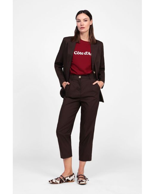 Pantaloni A Vita Alta Con Pinces di Dixie in Red