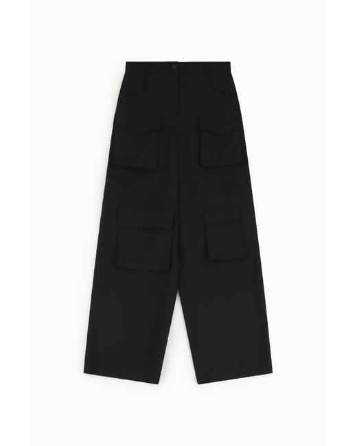 Pantalon Palazzo Taille Haute À Grandes Poches Dixie en coloris Black