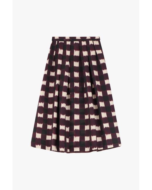 Jupe Midi Imprimée À Taille Haute Dixie en coloris White