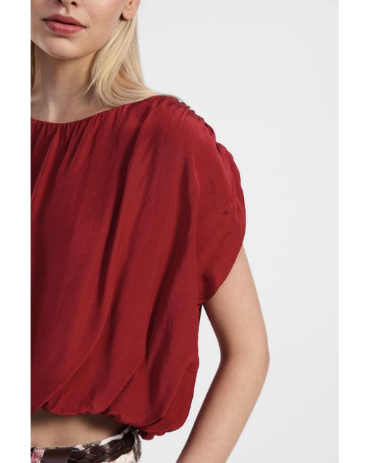 Top Ample À Manches Courtes Dixie en coloris Red