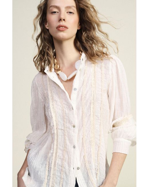 Camicia Con Maniche Lunghe E Inserti di Dixie in White