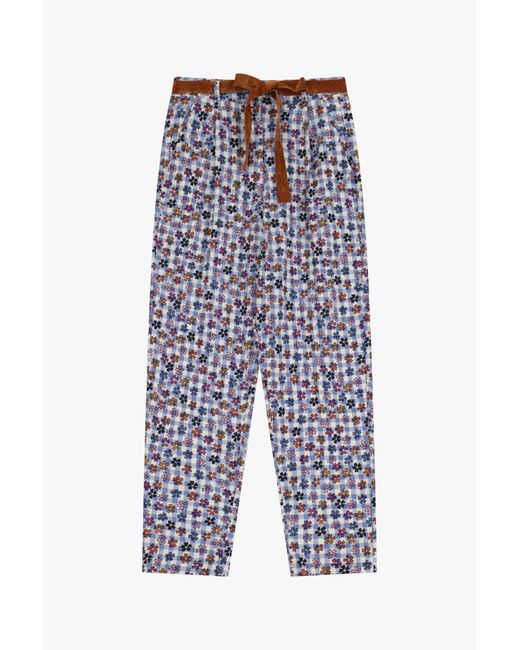 Pantalon Imprimé Taille Haute Dixie en coloris Blue
