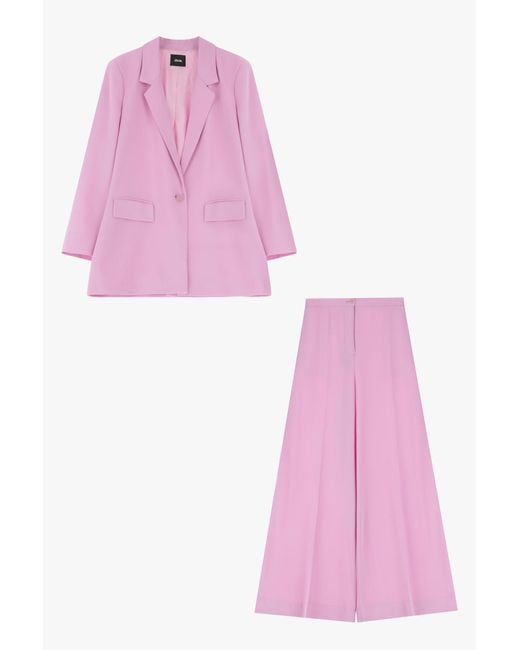 Completo Pantalone Con Chiusura A Bottone di Dixie in Pink