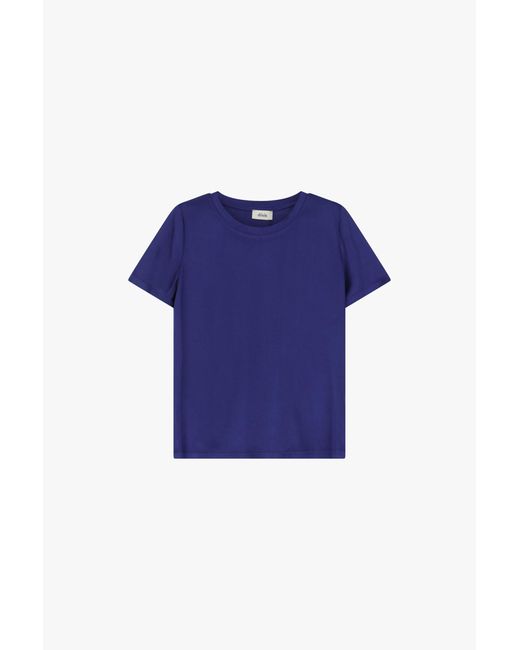 T-Shirt Satinata A Maniche Corte di Dixie in Blue